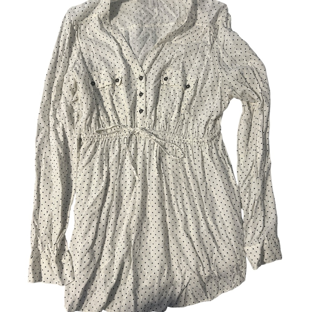 Motherhood White Polka Dot Maternity Top